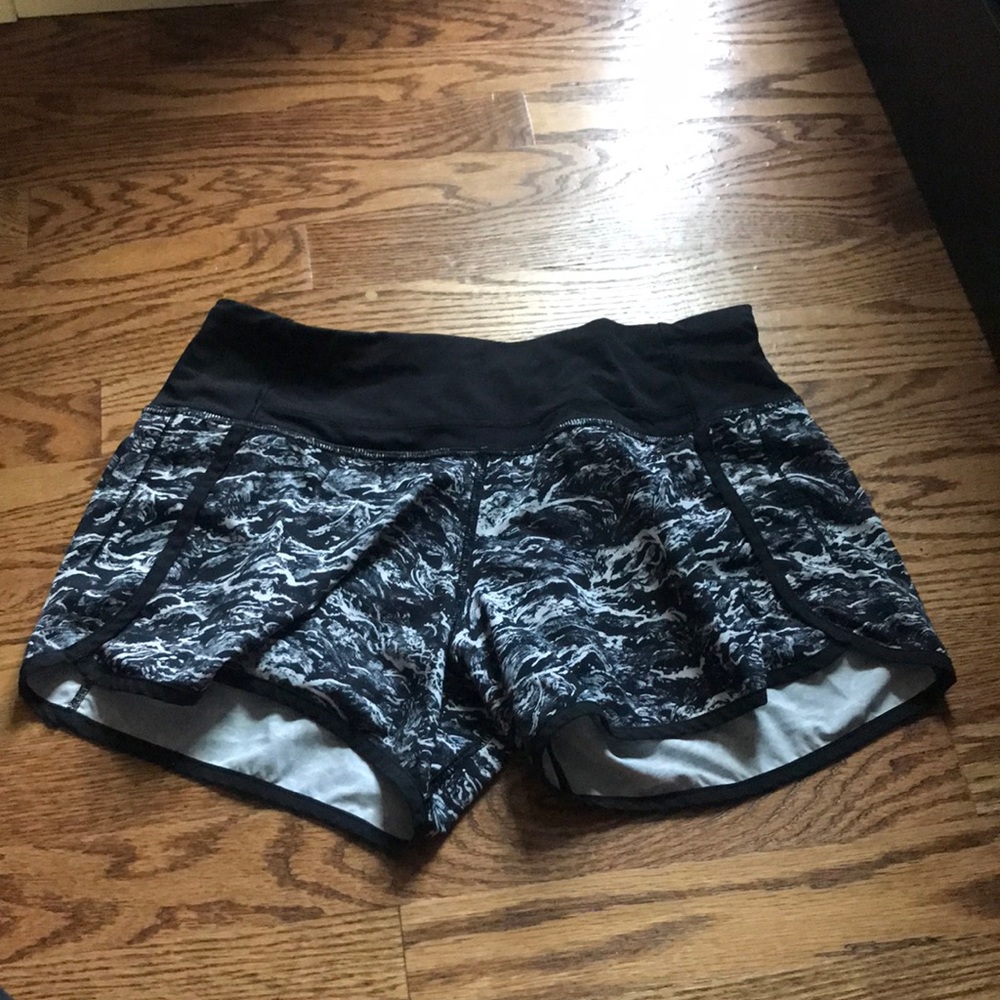 Lululemon Marble Black and White Shorts